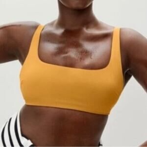 Everlane The Square-Neck Marigold Yellow Bikini Top Womens XS NWT
